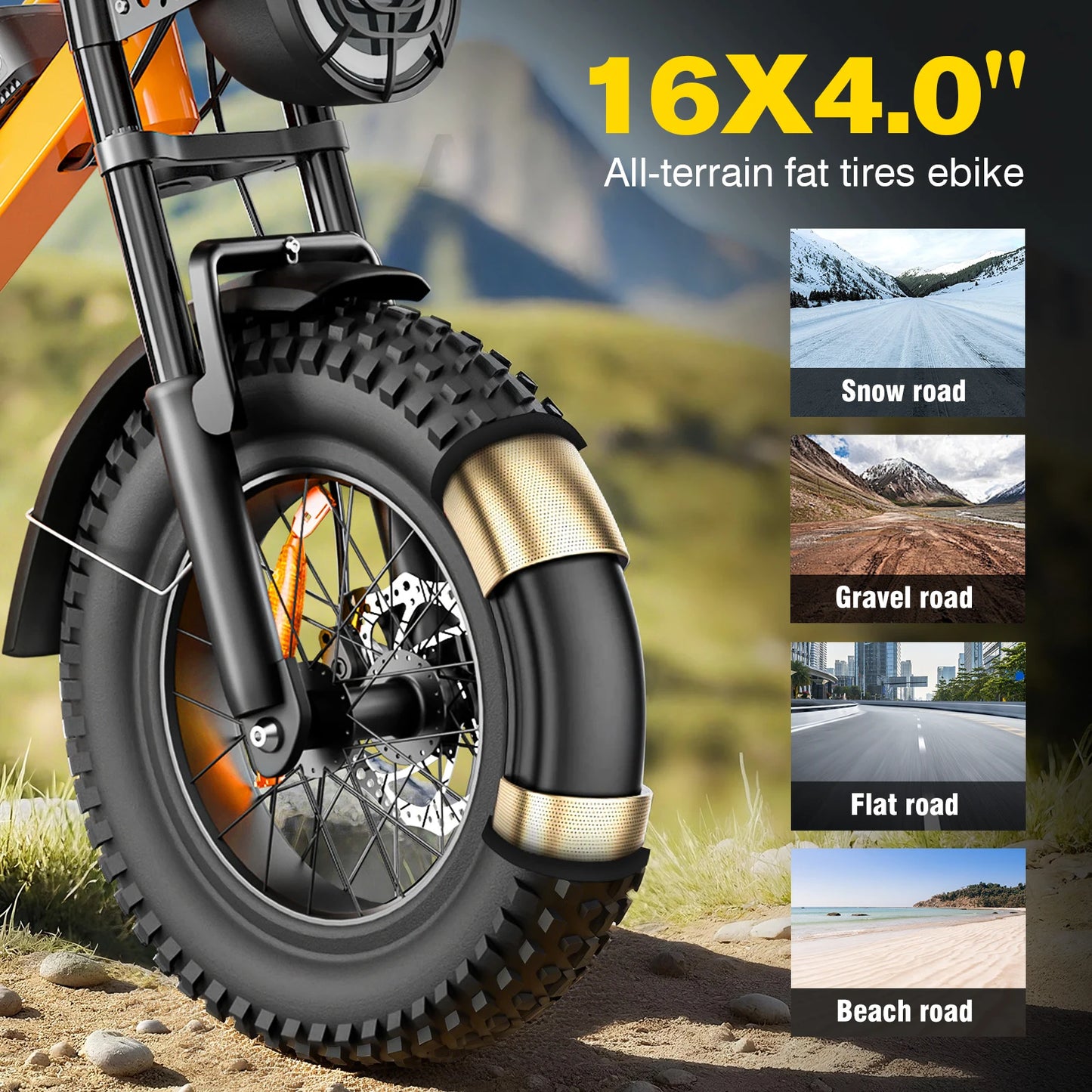 M6 1200W All Terrain Electric Bike With LED Display