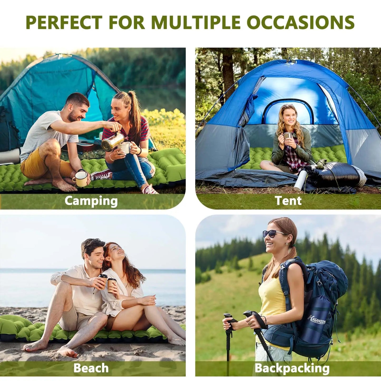 WESTTUNE Inflatable Air Mattress Camping Pad Ultralight With Pillow