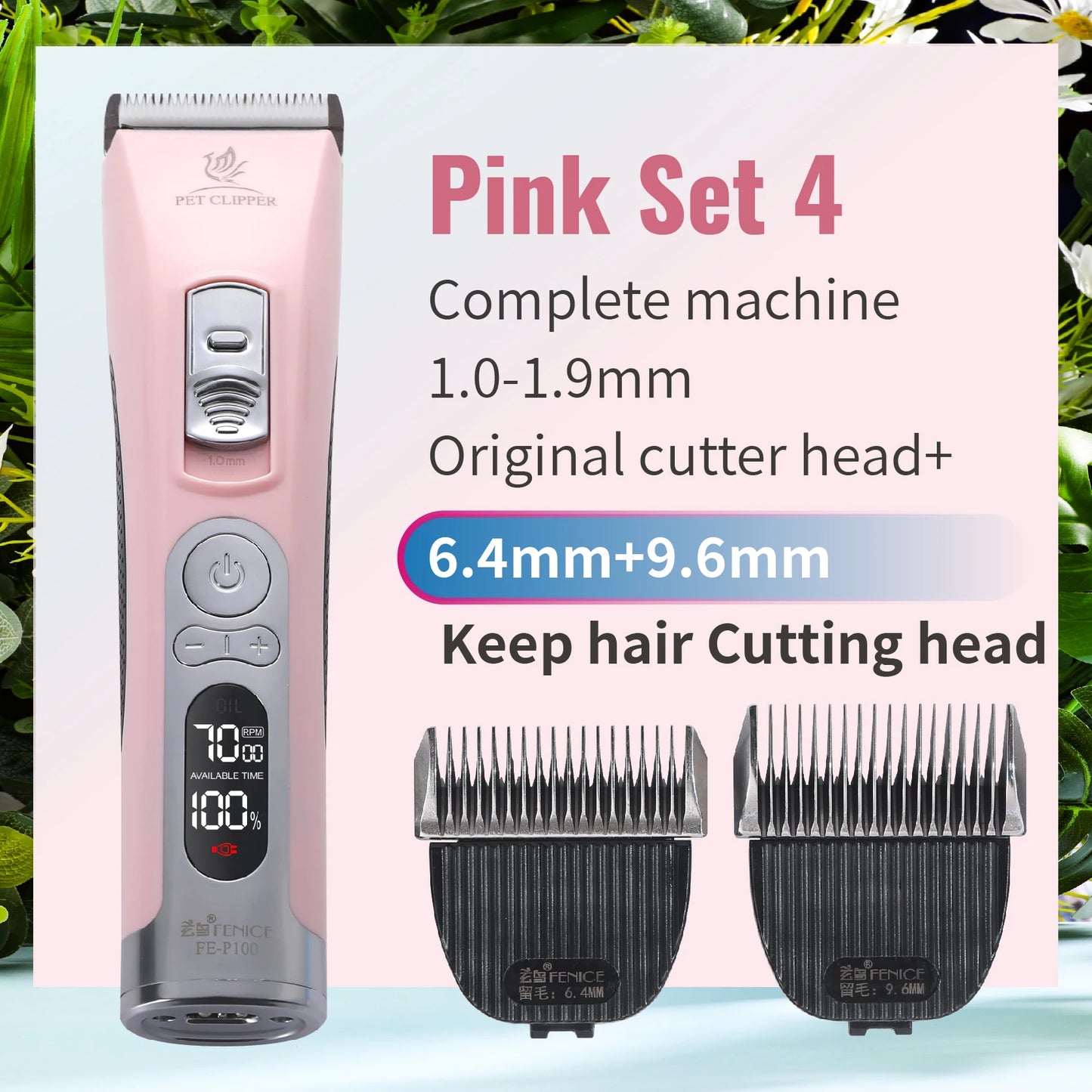 Fenice Cordless Pet Clipper For Dogs Hair Trimmer Grooming