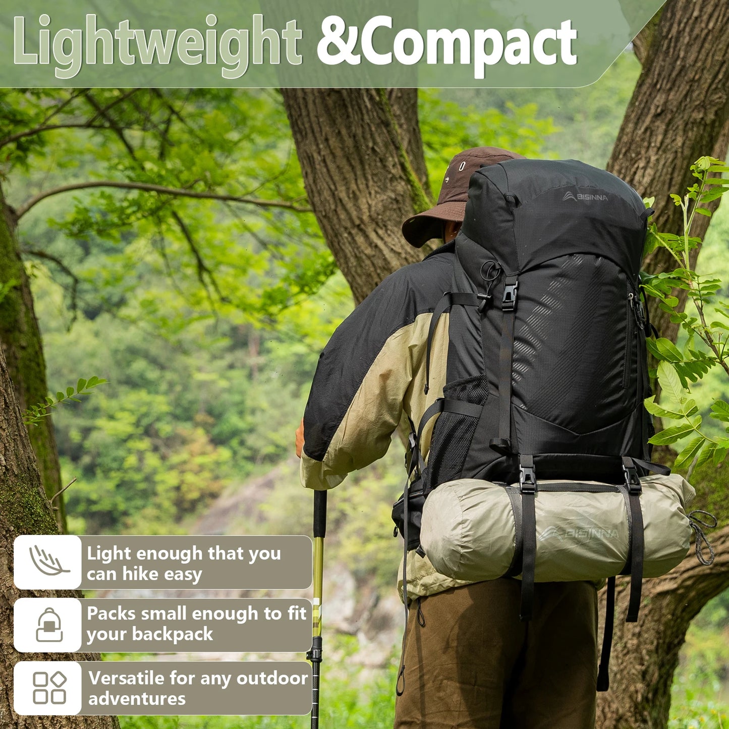 BISINNA Ultralight Two Person Camping Tent Double Layer Waterproof Portable