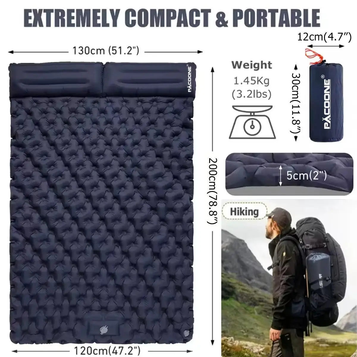 Foldable Outdoor Inflatable Mattress Warm Ultra Wide For Indoor Use