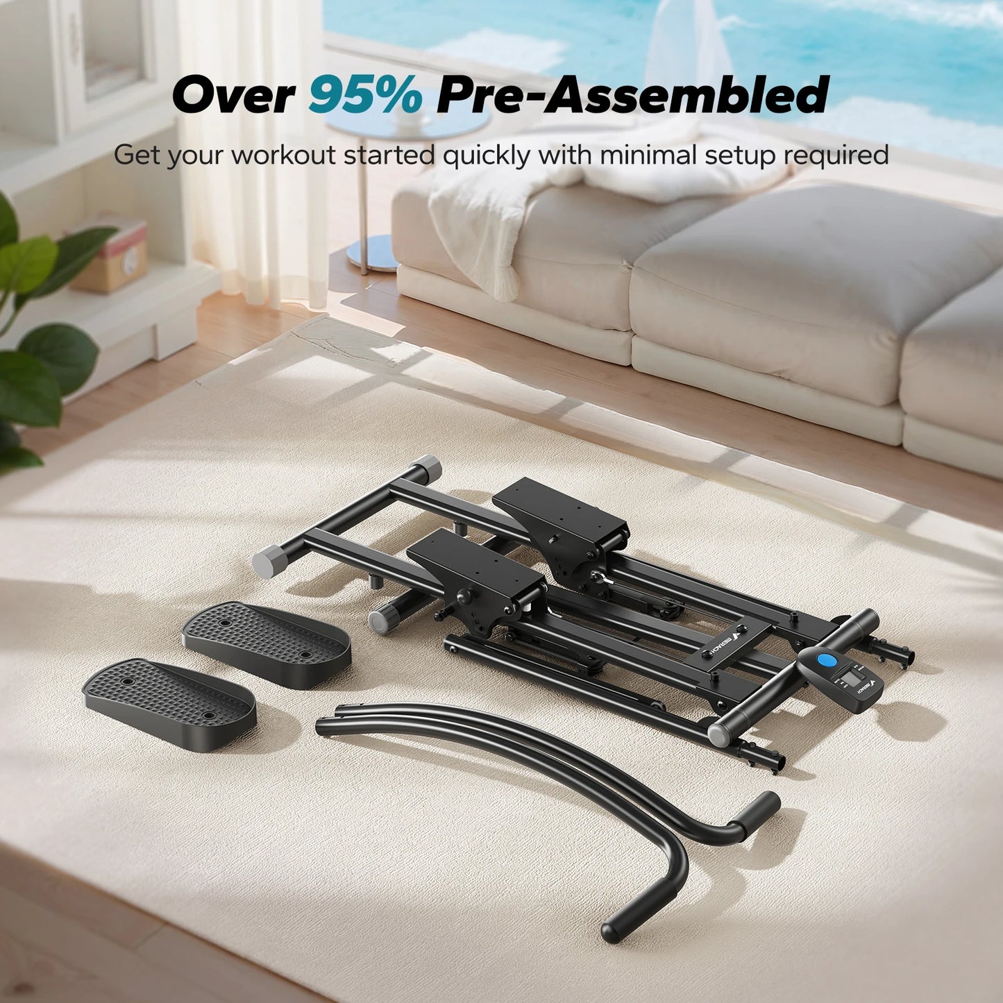 MERACH Stair Stepper Home Gym Folding Climber With Extended Steps
