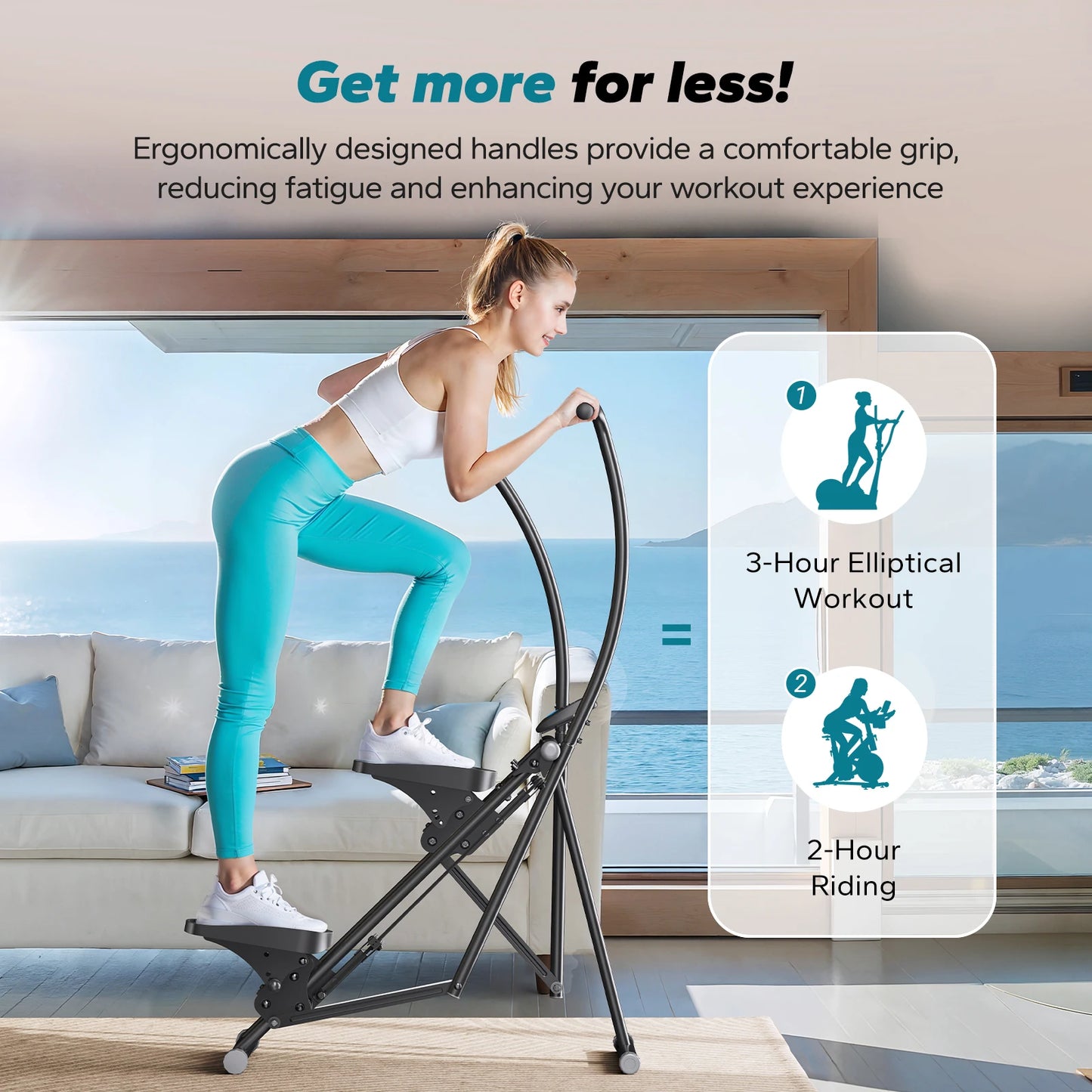 MERACH Stair Stepper Home Gym Folding Climber With Extended Steps