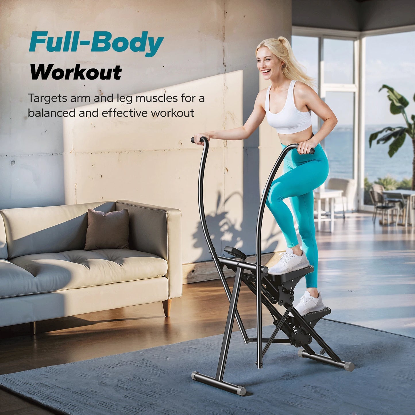 MERACH Stair Stepper Home Gym Folding Climber With Extended Steps