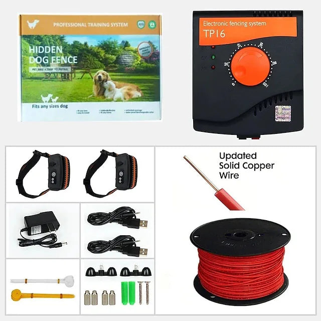 JANPE Electric Dog Fence Boundary System With Rechargeable Collar