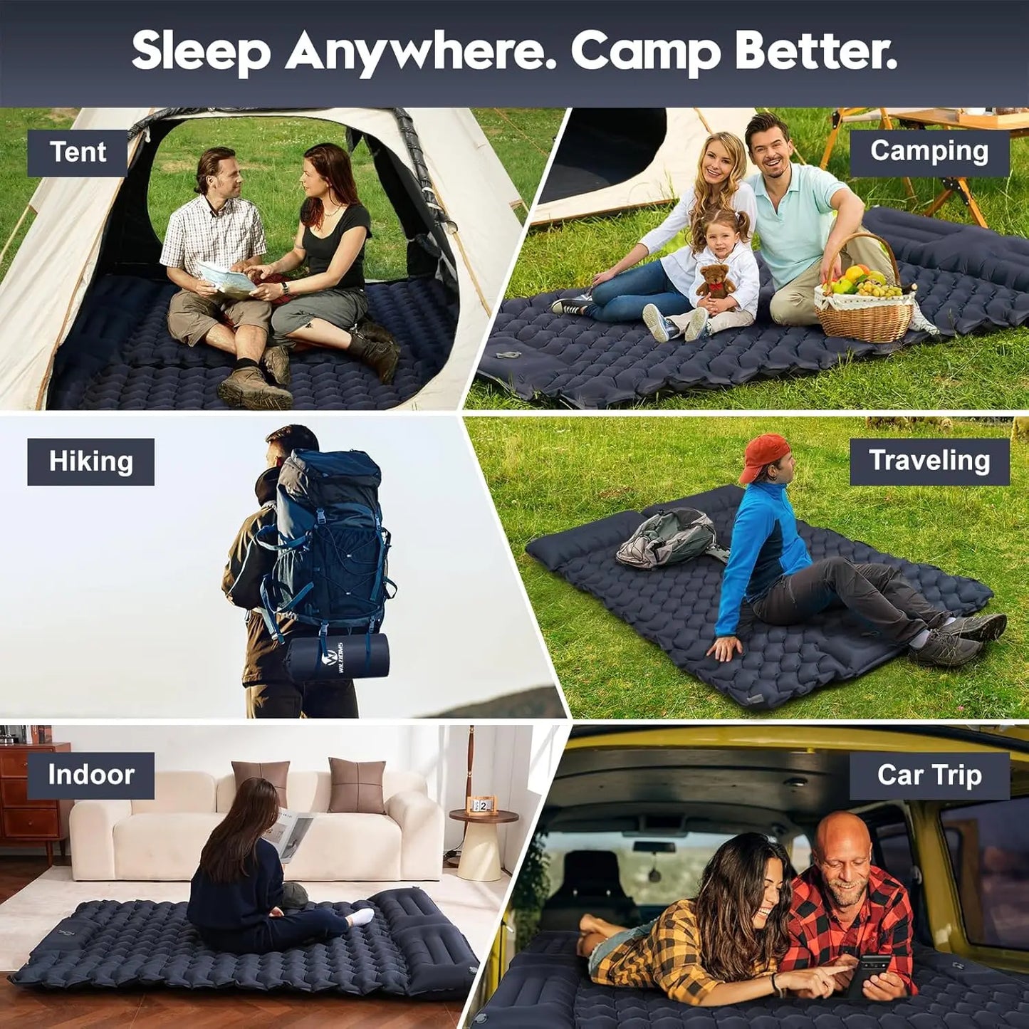 Foldable Outdoor Inflatable Mattress Warm Ultra Wide For Indoor Use