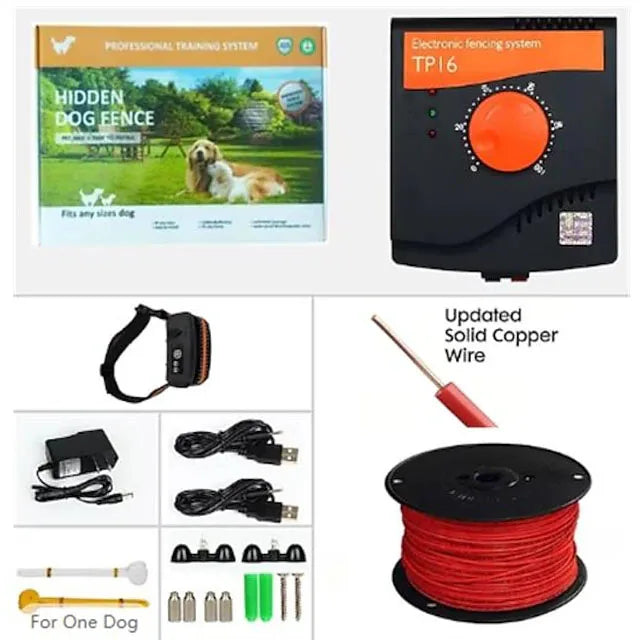 JANPE Electric Dog Fence Boundary System With Rechargeable Collar