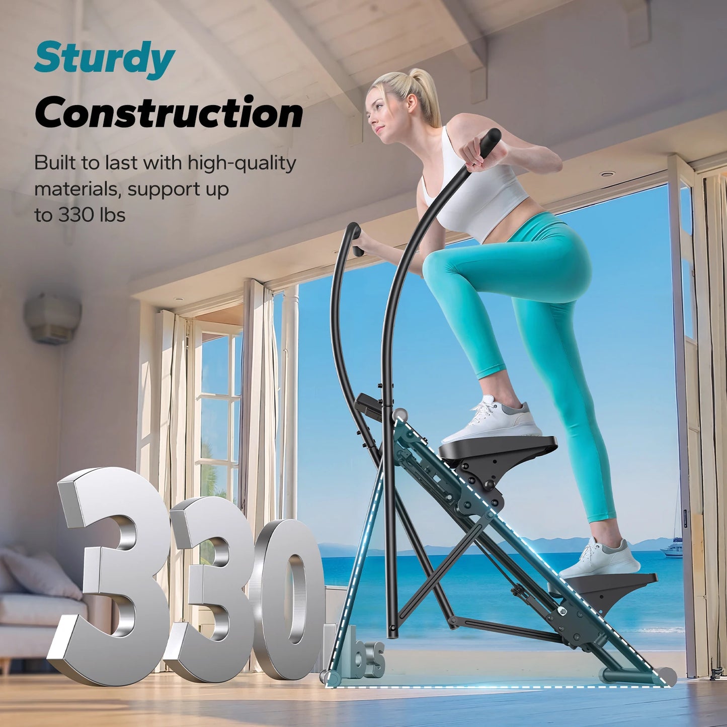 MERACH Stair Stepper Home Gym Folding Climber With Extended Steps