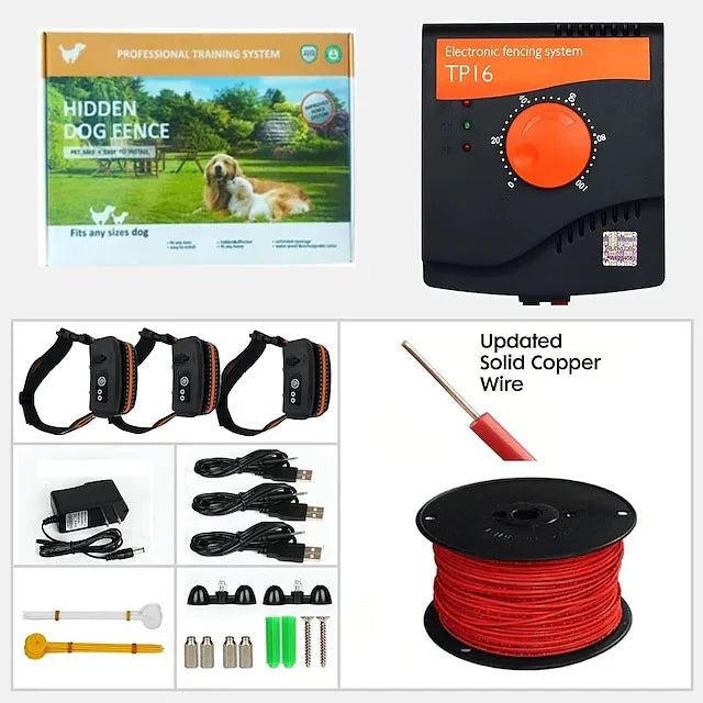 JANPE Electric Dog Fence Boundary System With Rechargeable Collar