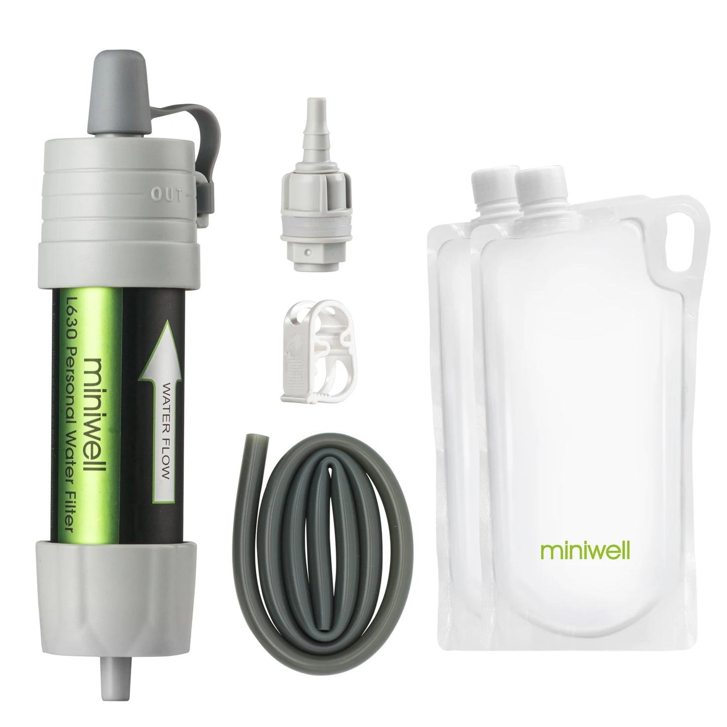 Miniwell Outdoor Gravity Water Filter System For Hiking Camping Travel