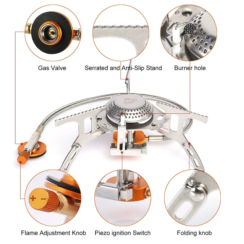 Widesea Portable Camping Gas Stove for Outdoor Cooking and Hiking