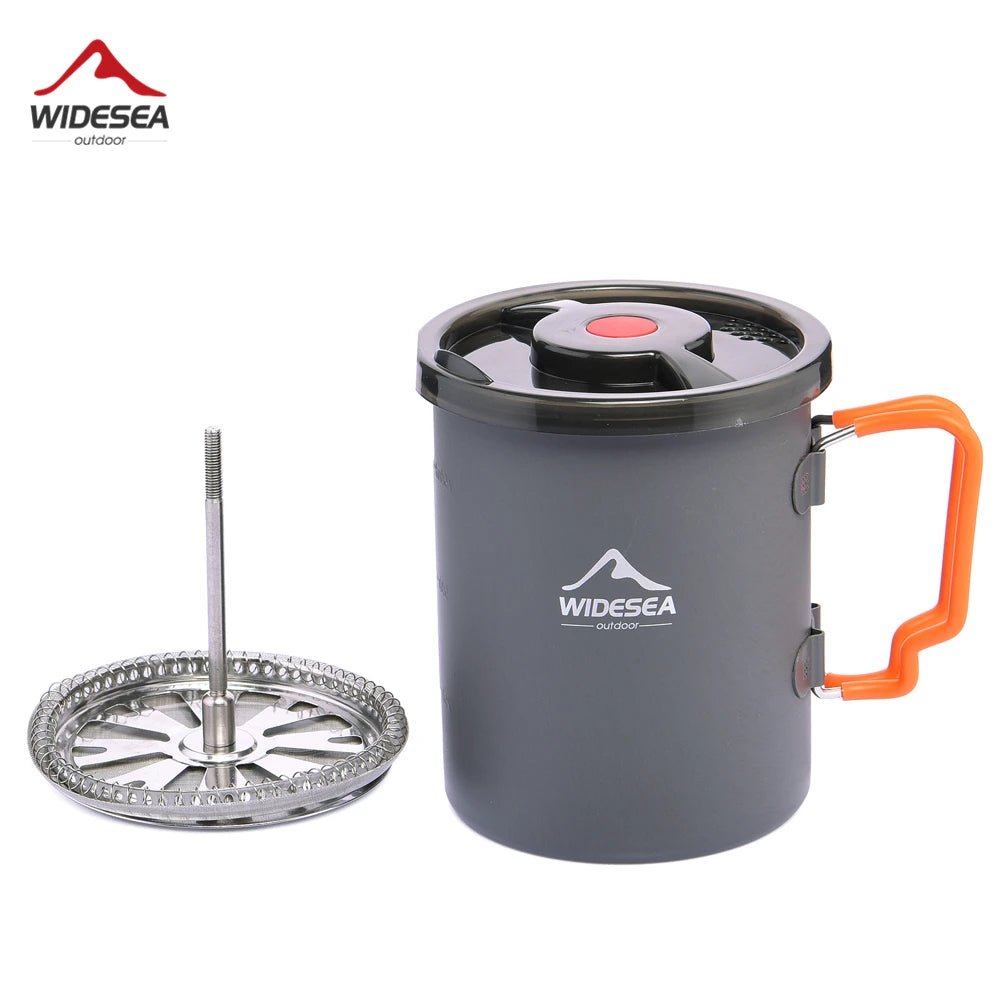 Widesea Camping Coffee Pot With French Press Outdoor Travel Mug