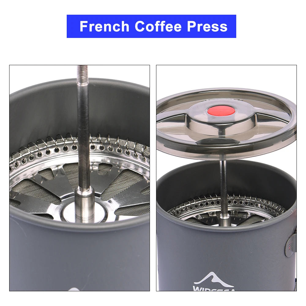 Widesea Camping Coffee Pot With French Press Outdoor Travel Mug