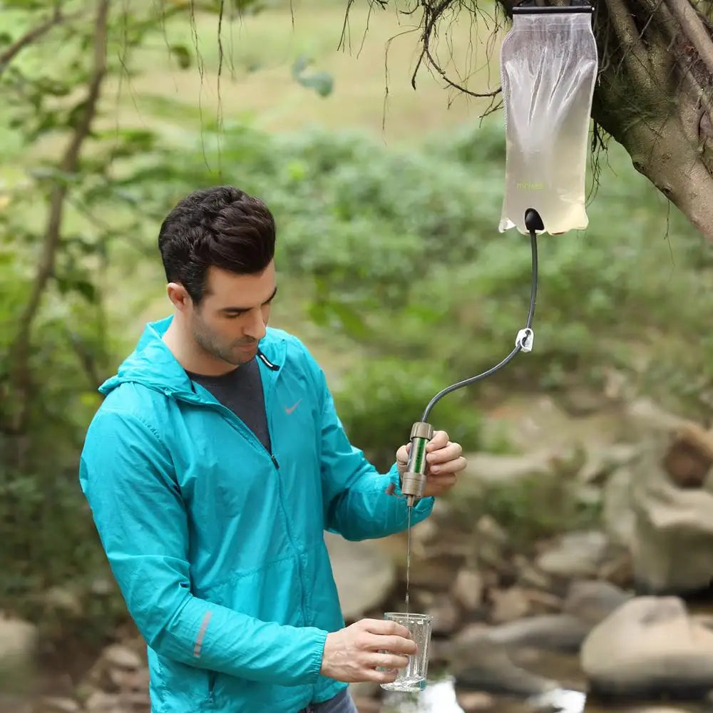 Miniwell Outdoor Gravity Water Filter System For Hiking Camping Travel