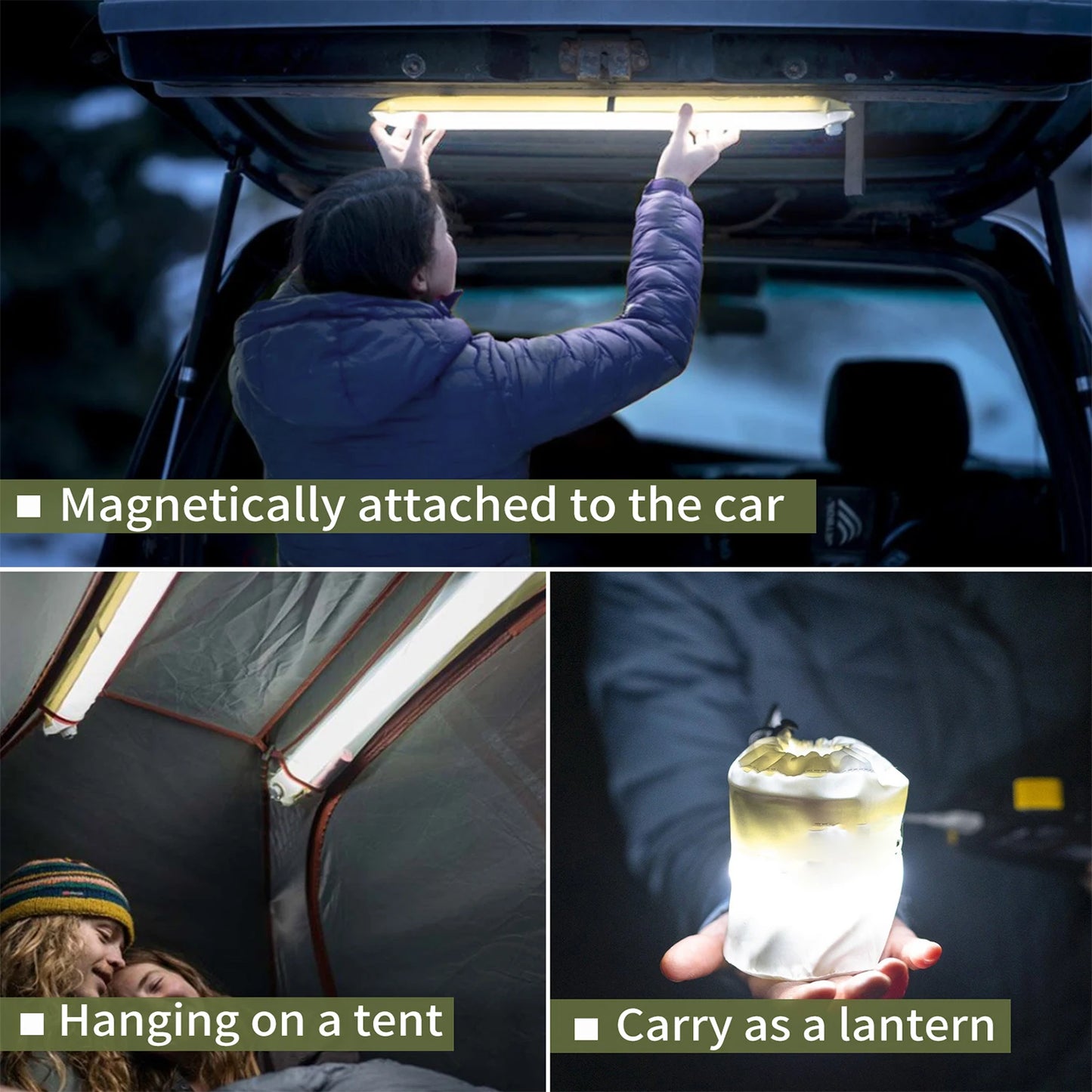 SELORSS Rechargeable Portable Camping Light Waterproof Spotlight 2000mAh Tent Lamp