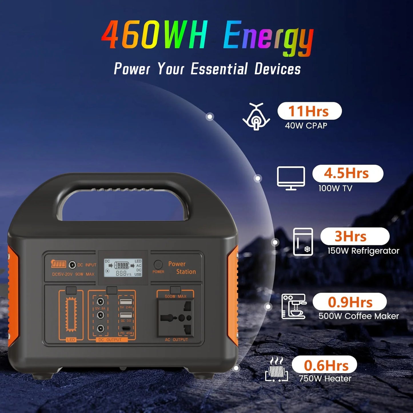 Jsdsolar Portable Solar Power Station Generator 300W 500W 110V 220V