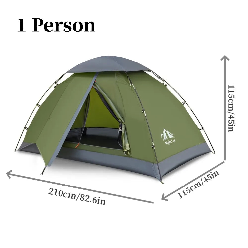 Night Cat Backpacking Tent Easy Clip Setup Heavy Rainproof