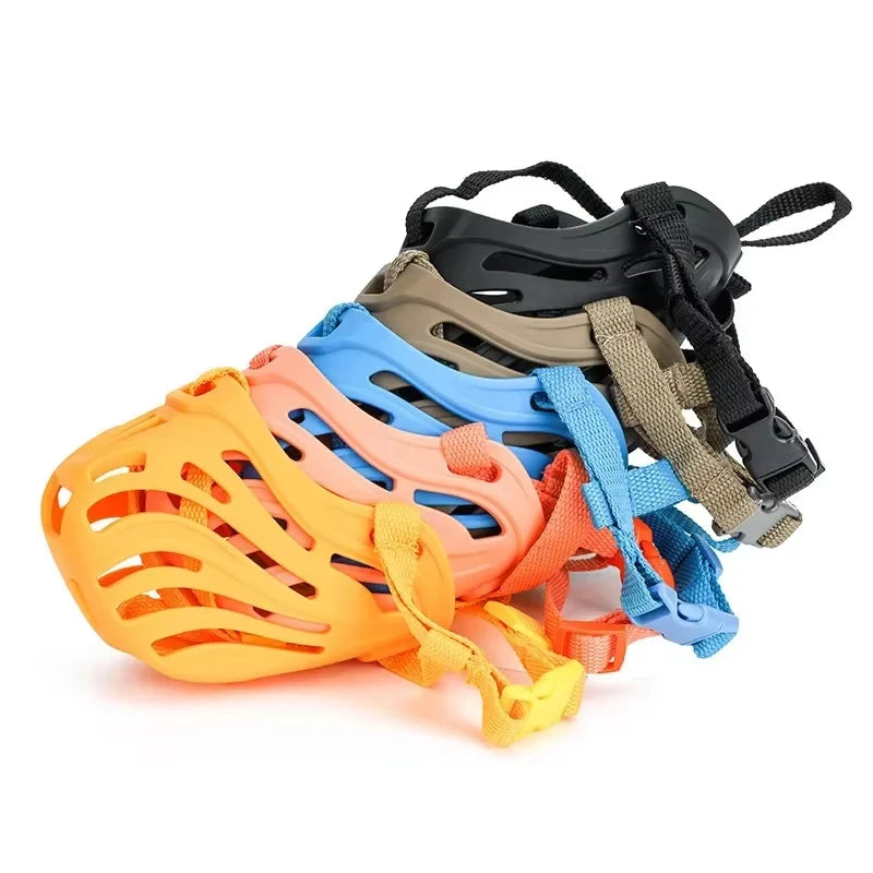 MeowVista AntiBiting Adjustable Soft Silicone Dog Muzzle with Quick Release