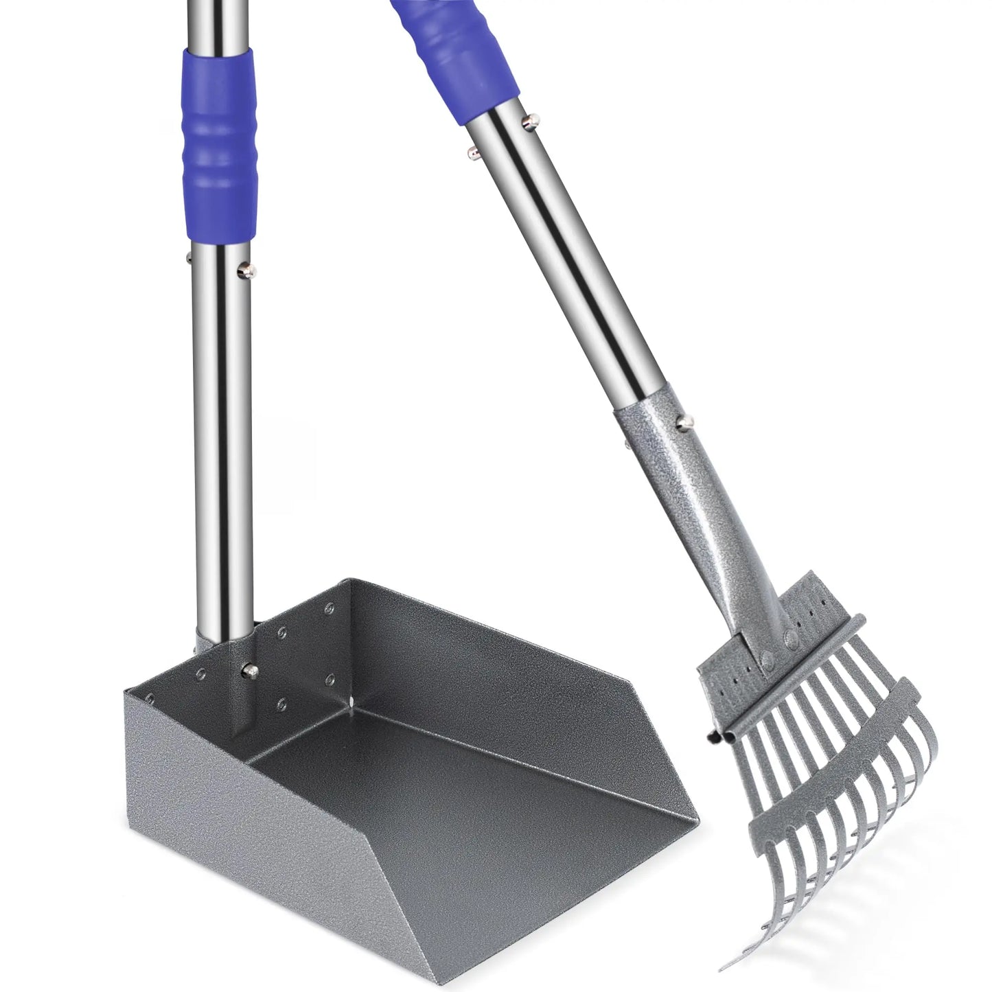 NONE Dog Pooper Scooper Set With Long Adjustable Sectional Stainless Handles