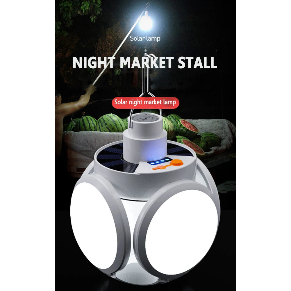 Shunmaii LED Solar Camping Light Bulb Rechargeable Lantern 5 Gears