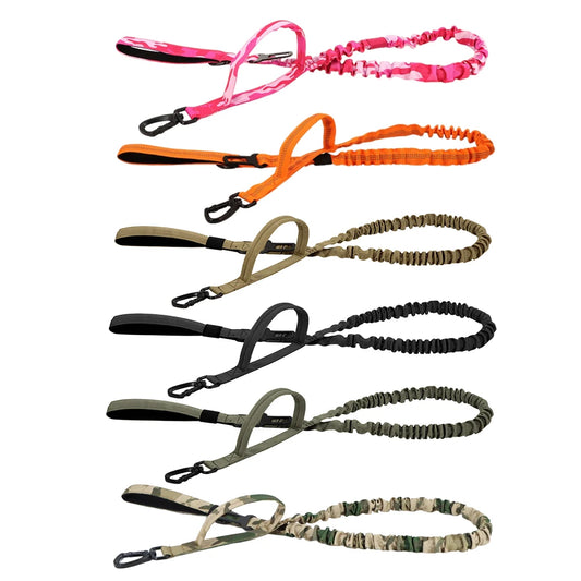 PETRAVELCN Military Dog Leash With Quick Release Elastic Rope And Dual Handles