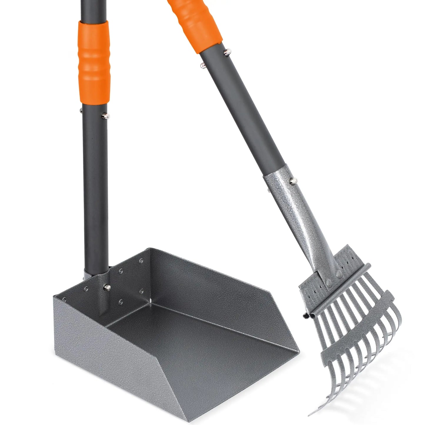 NONE Dog Pooper Scooper Set With Long Adjustable Sectional Stainless Handles