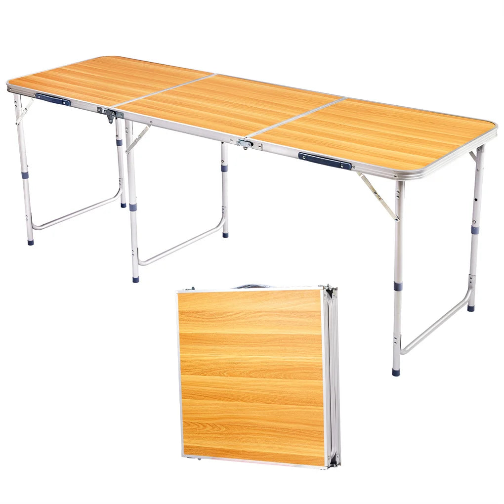 Portable Camping Table Aluminum Legs Foldable Outdoor Picnic Table