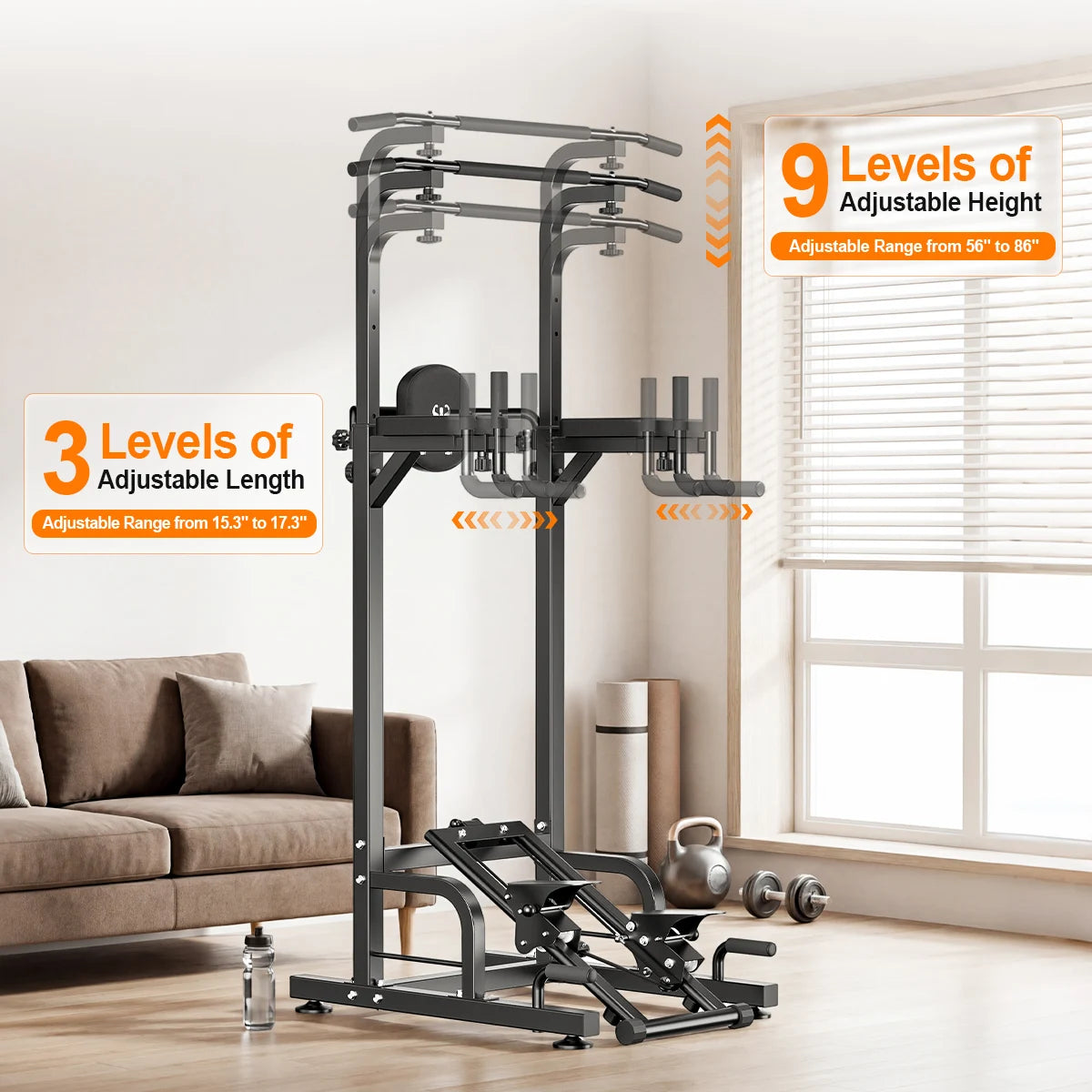 Relife Multifunctional Power Tower With Stepper And Dip Station