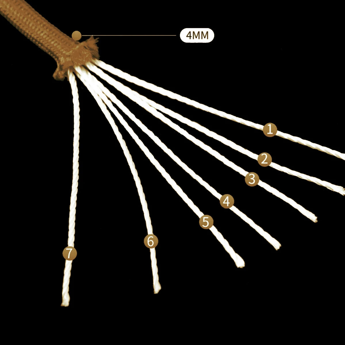 Paracord Survival Rope With Seven Inner Strands For Camping