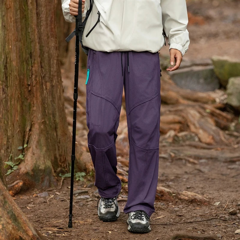 CHRLCK Men Water Repellent Hiking Pants Fleece Warm Cargo Trousers
