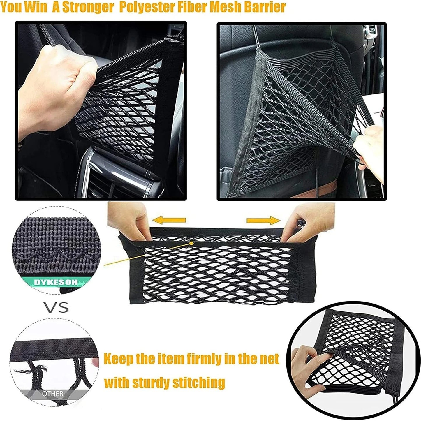 Pet Car Barrier With Automatic Safety Mesh For Back Seat