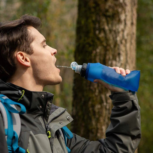 Outdoor Water Purifying Survival Bottle With Filter For Backpacking