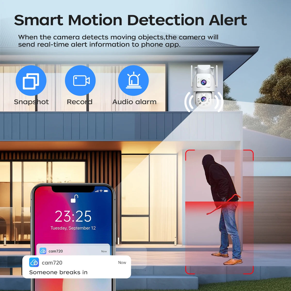 JOOAN 4K 8MP WiFi PTZ Outdoor Camera With AI Tracking