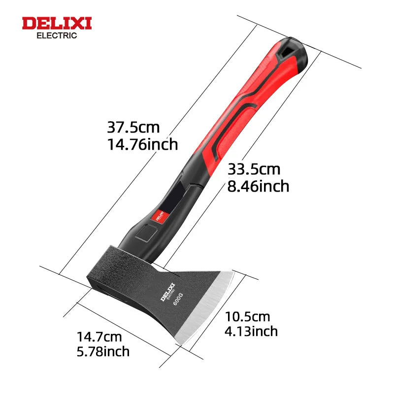 DELIXI ELECTRIC Chopping Axe With Forged Carbon Steel Handle