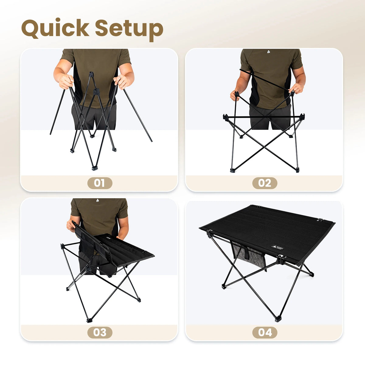 OneTigris Lightweight Foldable Camping Table Portable