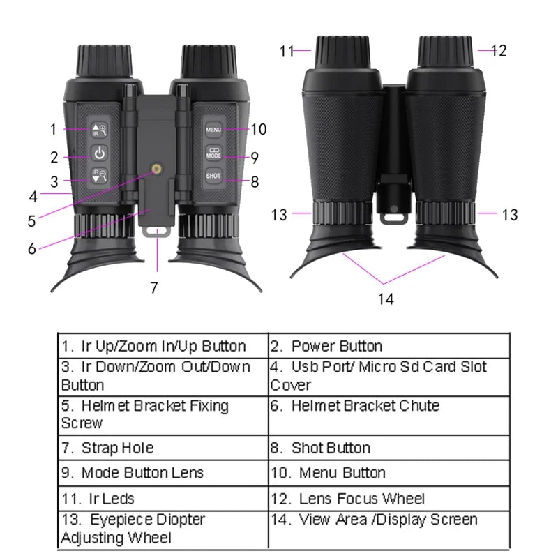 NV8300 Night Vision Binoculars 8x Digital Zoom 4K UHD