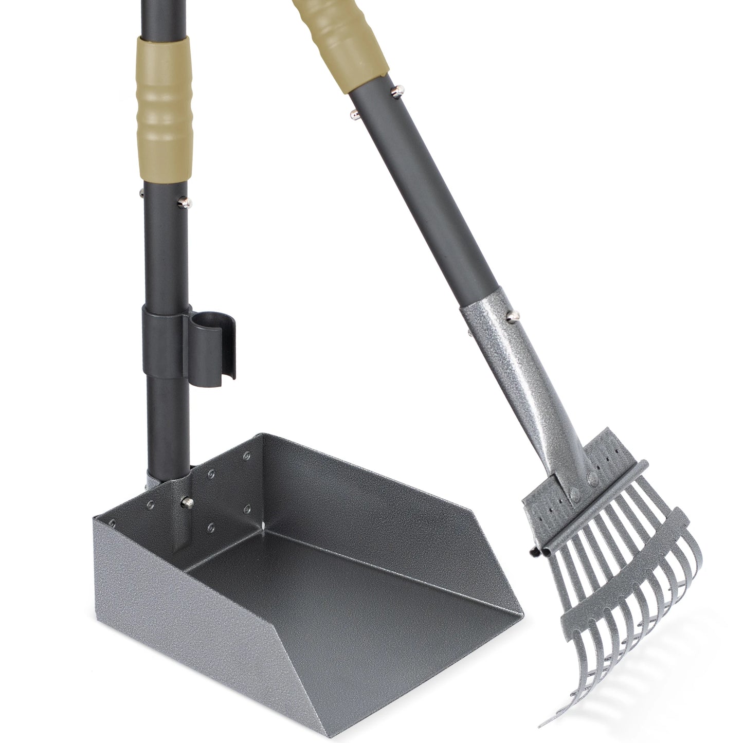 NONE Dog Pooper Scooper Set With Long Adjustable Sectional Stainless Handles