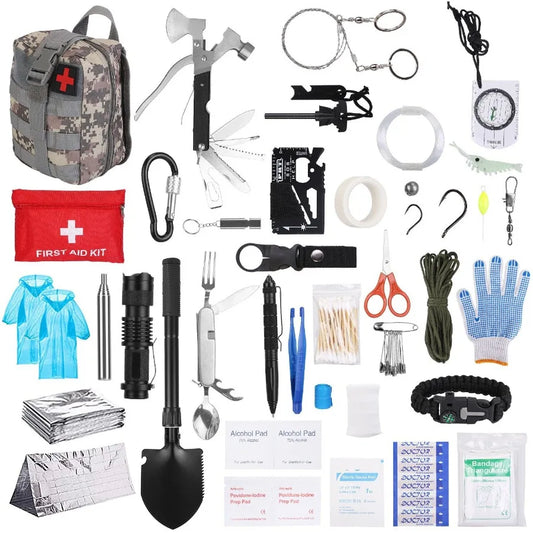 Electric 125Pcs Survival Kit Emergency Gear for Outdoor Adventure