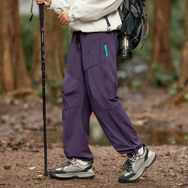 CHRLCK Men Water Repellent Hiking Pants Fleece Warm Cargo Trousers
