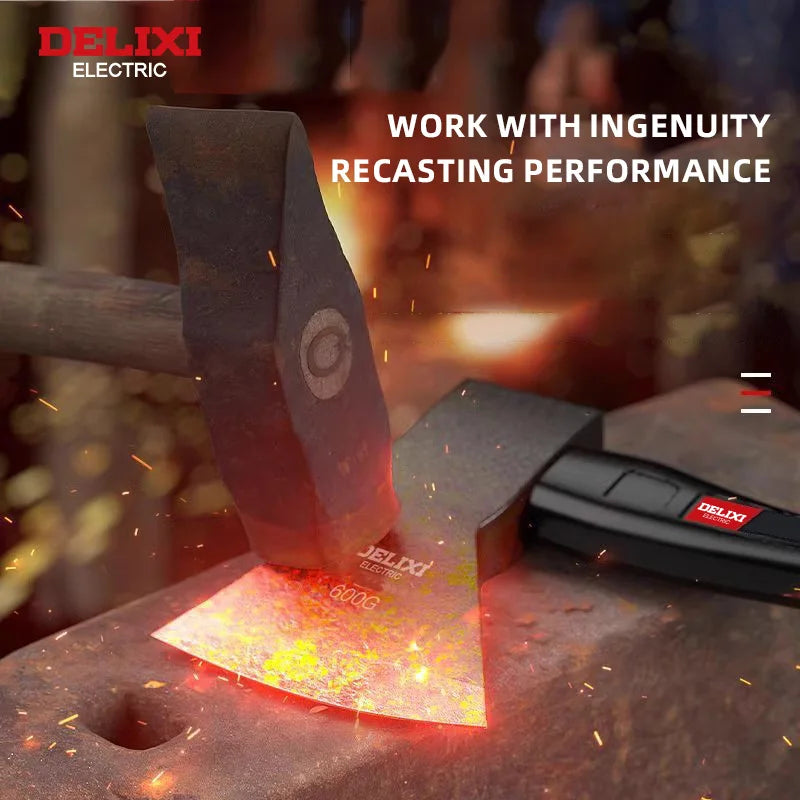 DELIXI ELECTRIC Chopping Axe With Forged Carbon Steel Handle