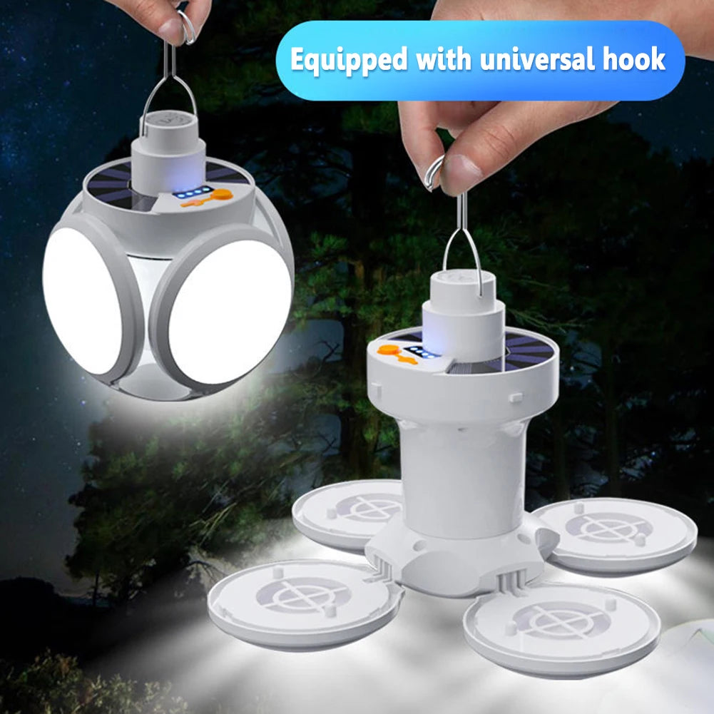 Shunmaii LED Solar Camping Light Bulb Rechargeable Lantern 5 Gears