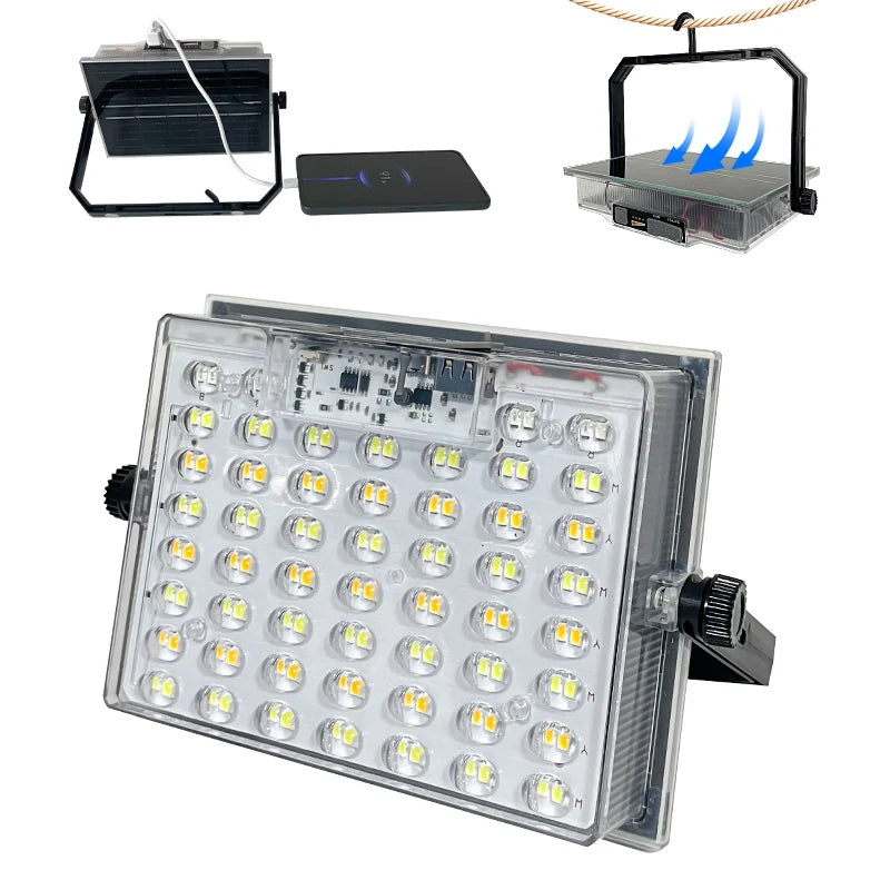 Morglad Solar Rechargeable LED Work Light for Camping and Outdoors