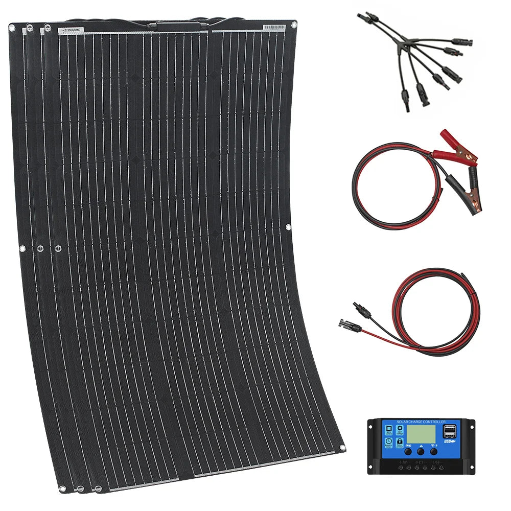 Dgsunlight Flexible Solar Panel Kit 12V 24V High Efficiency Charger