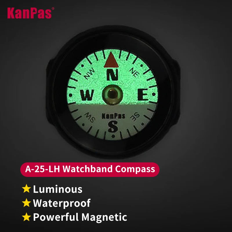 KANPAS Luminous Wrist Band Compass For Hiking And Outdoors