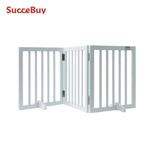 SucceBuy Free Standing Dog Gate Foldable 3 Panel Pet Barrier