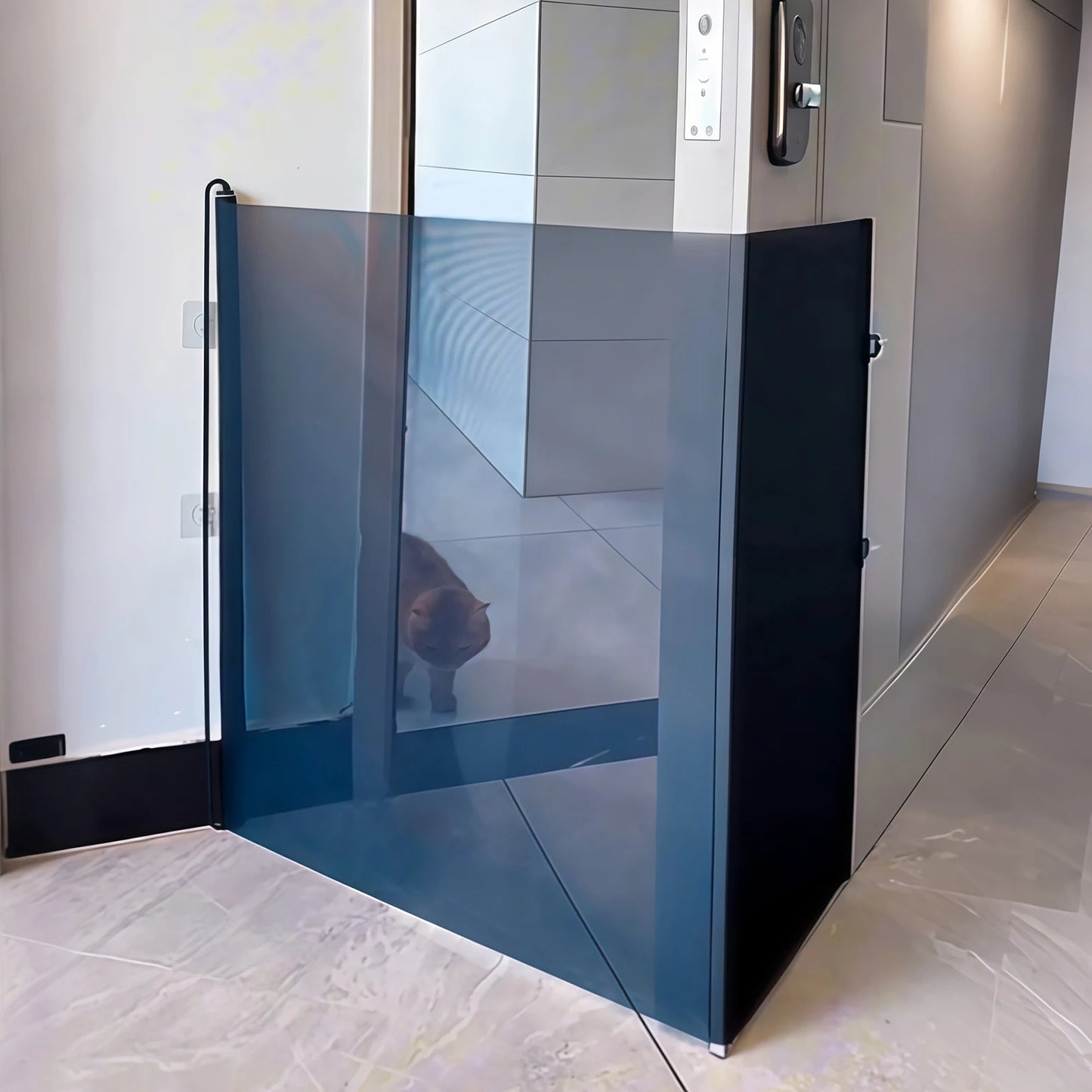 Automatic Expandable Mesh Pet Gate Fence For Dogs And Cats