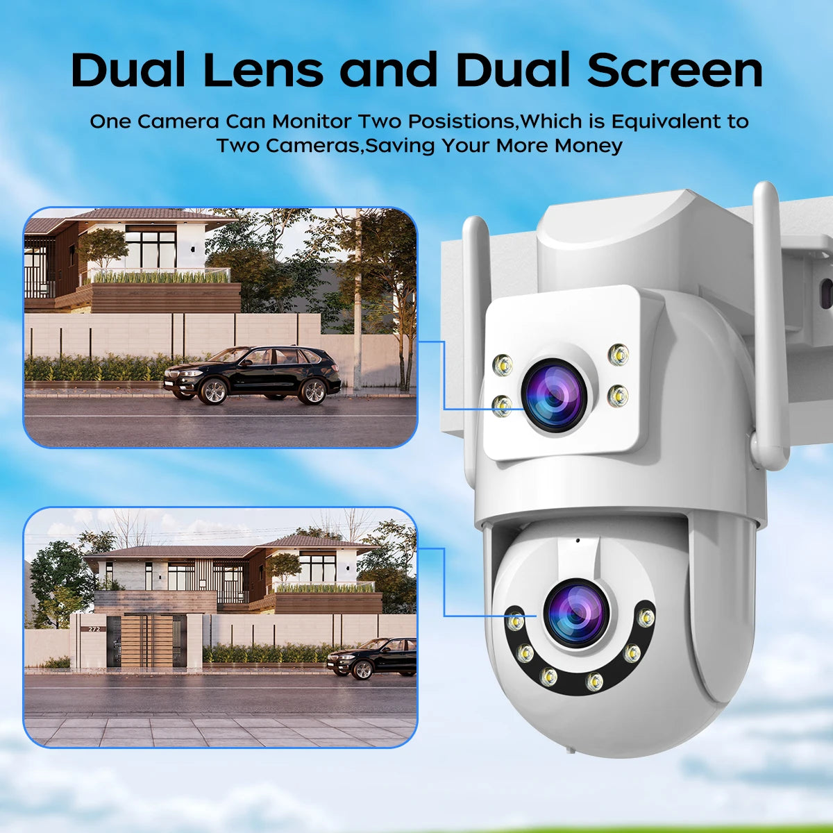 JOOAN 4K 8MP WiFi PTZ Outdoor Camera With AI Tracking