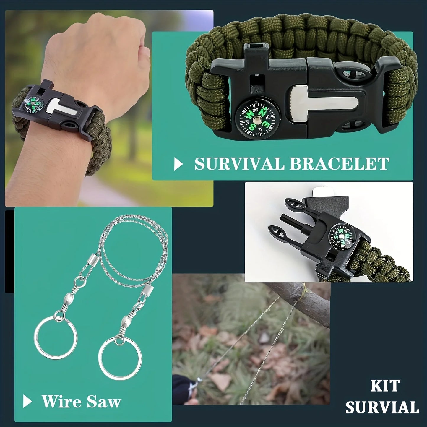20 In 1 Survival Gear Kit For Camping Hiking And Outdoor Adventures