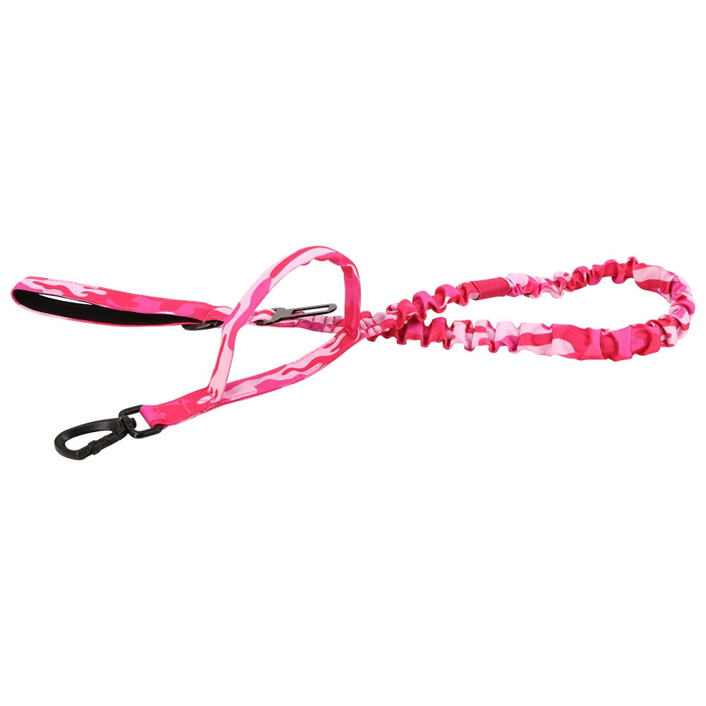 PETRAVELCN Military Dog Leash With Quick Release Elastic Rope And Dual Handles