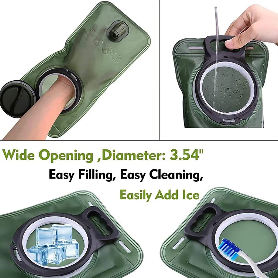 Durable 2L Hiking Hydration Bladder for Backpacking with Large Opening